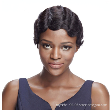 Cheap Wholesale Raw Cambodian Unprocessed Virgin Remy Pixie Cut Short Loose Deep Wave Curly Human Hair Wig